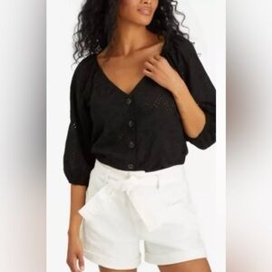Sanctuary Cotton Modern Eyelet Top